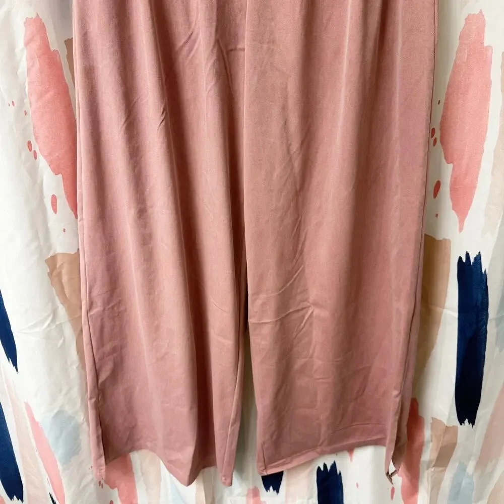 Halara High Waisted Button Zipper Side Pocket Split Hem Wide Leg Casual Pants - Picture 8 of 16